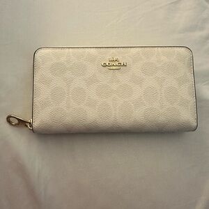 Authentic Long White Coach Wallet